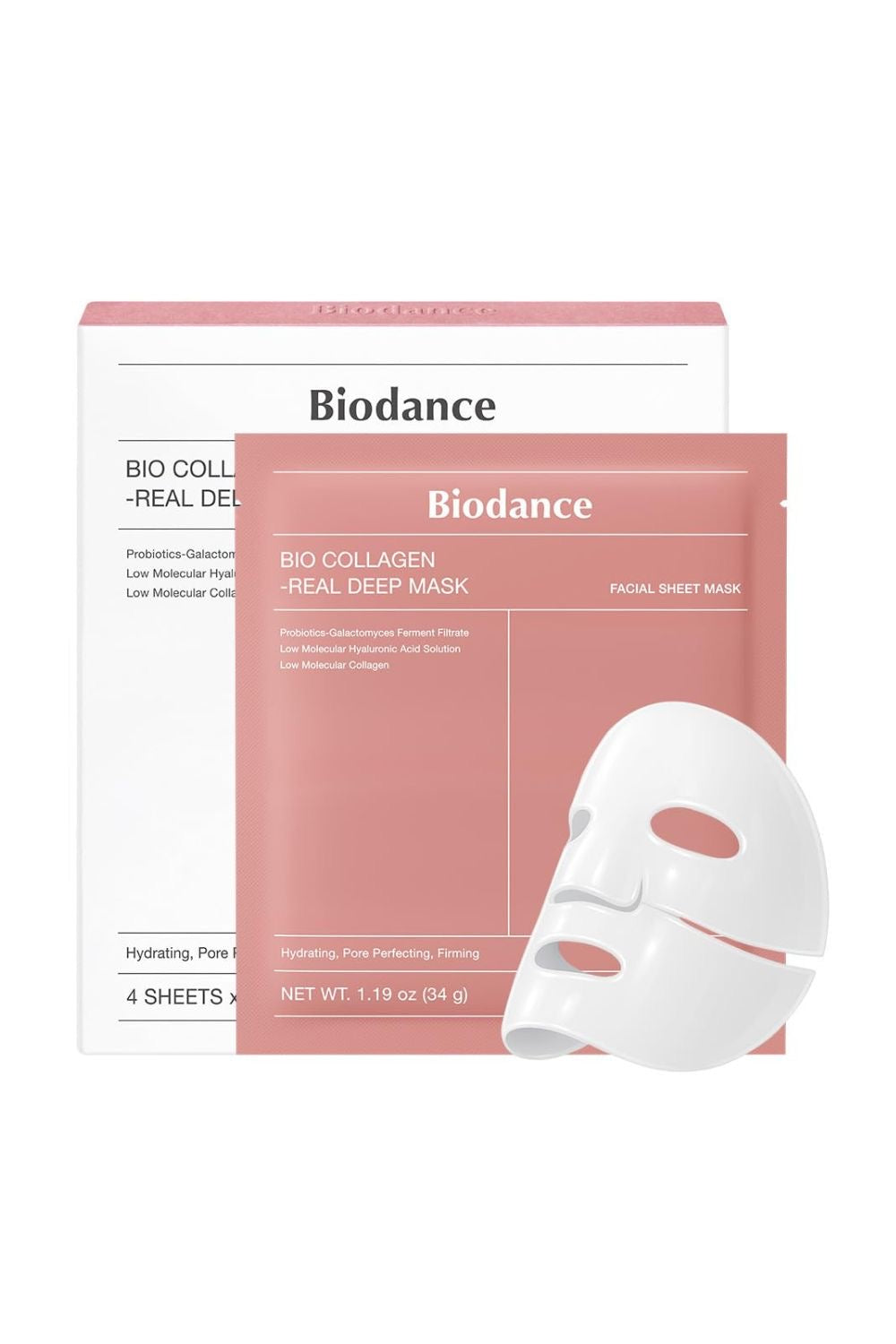 Biodance - Bio-Collagen Real Deep Mask Set - Набір зміцнювальних колагенових масок для обличчя - 4x34g
